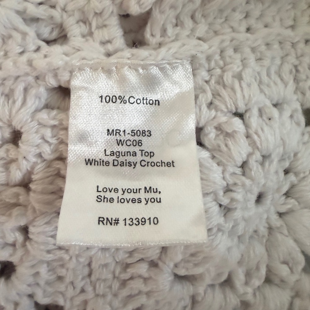 Show Me Your Mumu Laguna Top White Daisy Crochet Cotton Boho Crop XS Festival - Picture 6 of 8